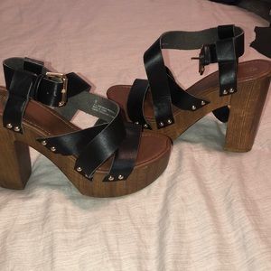 Beautiful Wooden Clog Heels
